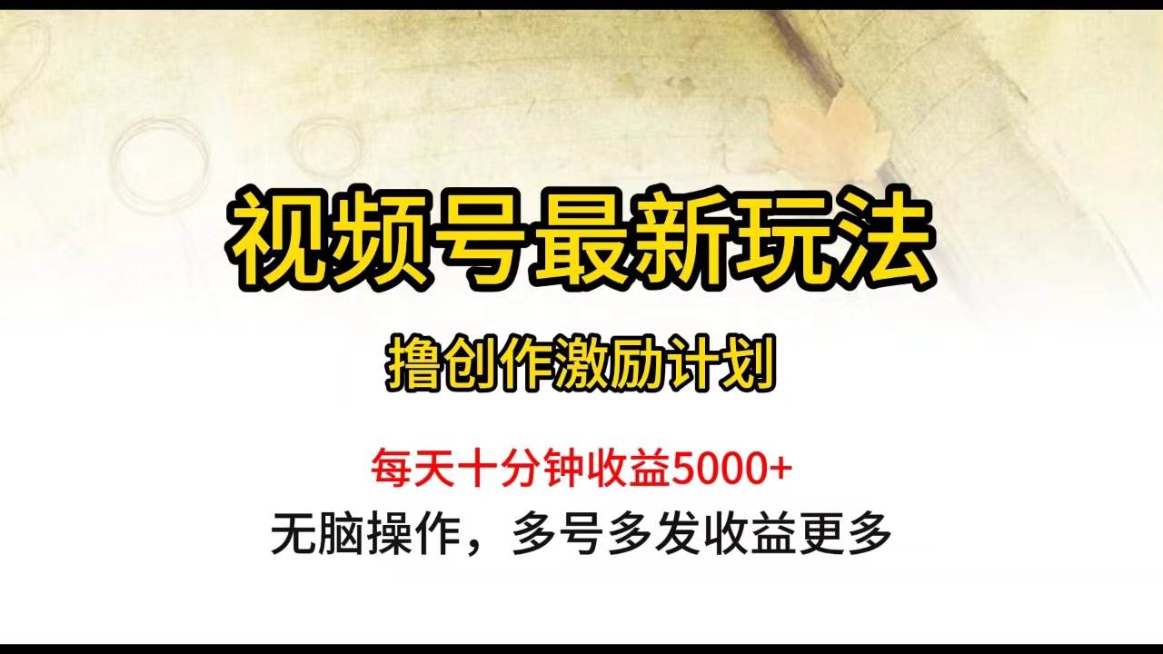 视频号最新玩法，每日一小时月入5000+-博学库