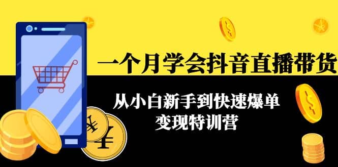 一个月学会抖音直播带货：从小白新手到快速爆单变现特训营(63节课)-博学库