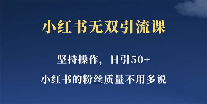 小红书无双课一天引50+女粉，不用做视频发视频，小白也很容易上手拿到结果-博学库
