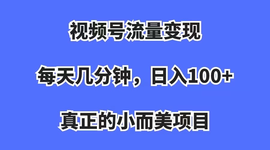 视频号流量变现，每天几分钟，收入100+，真正的小而美项目-博学库