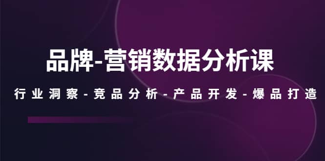 品牌-营销数据分析课，行业洞察-竞品分析-产品开发-爆品打造-博学库