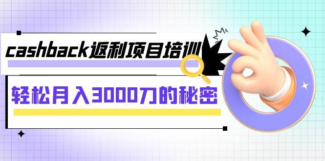 cashback返利项目培训：轻松月入3000刀的秘密（8节课）-博学库