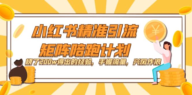小红书精准引流·矩阵陪跑计划：烧了200w得出的经验，手握流量，兴风作浪！-博学库
