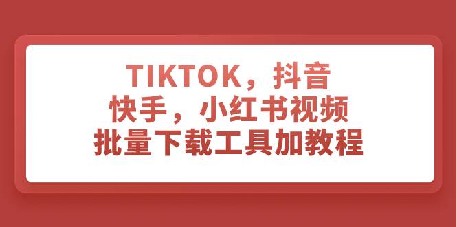 TIKTOK，抖音，快手，小红书视频批量下载工具加教程-博学库