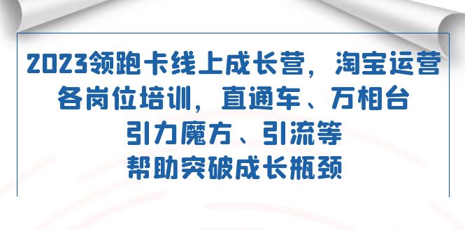 2023领跑·卡 线上成长营 淘宝运营各岗位培训 直通车 万相台 引力魔方 引流-博学库