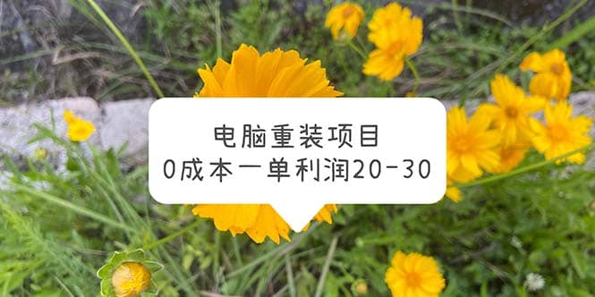 电脑系统重装项目，0成本一单利润20-30-博学库