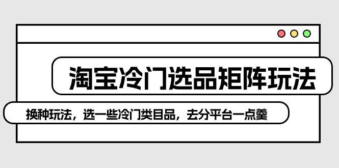 淘宝冷门选品矩阵玩法：换种玩法，选一些冷门类目品，去分平台一点羹-博学库