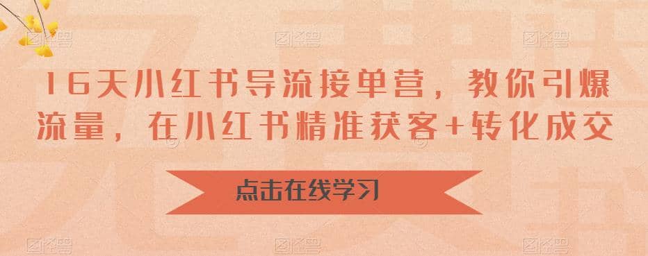 16天-小红书 导流接单营，教你引爆流量，在小红书精准获客+转化成交-博学库