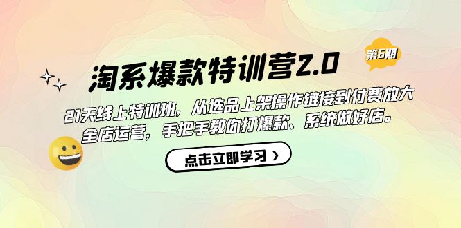 淘系爆款特训营2.0【第六期】从选品上架到付费放大 全店运营 打爆款 做好店-博学库