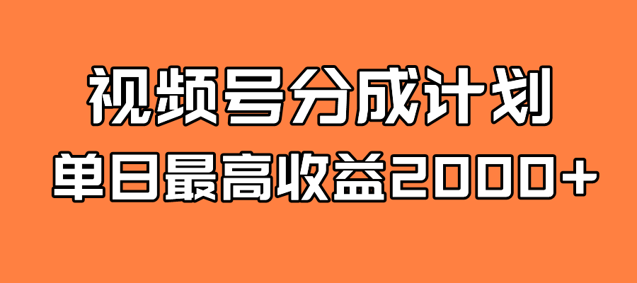 全新蓝海 视频号掘金计划 日入2000+-博学库