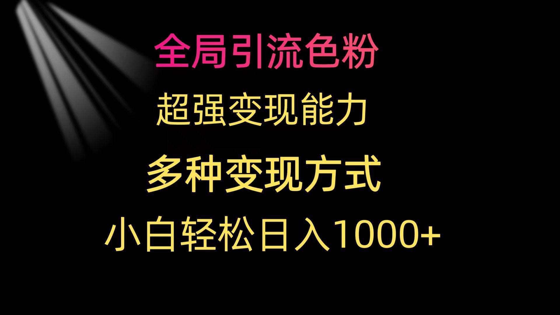 全局引流色粉 超强变现能力 多种变现方式 小白轻松日入1000+-博学库