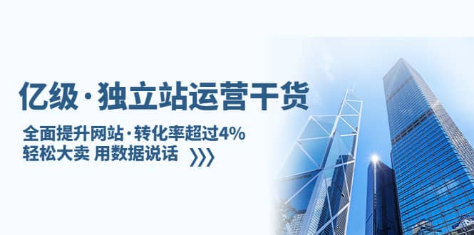 独立站运营干货：全面提升网站·转化率超过4%，轻松大卖 用数据说话-博学库