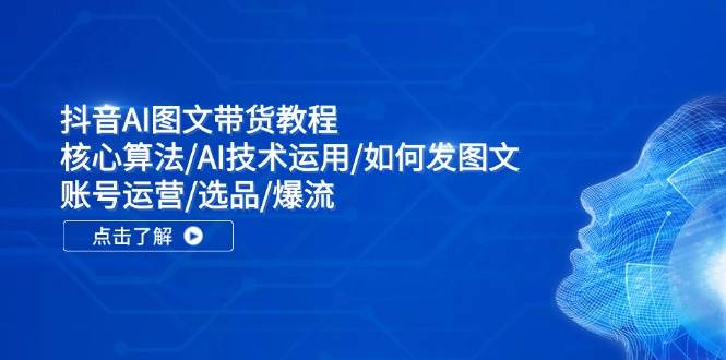 抖音AI图文带货教程：核心算法/AI技术运用/如何发图文/账号运营/选品/爆流-博学库