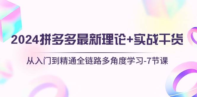 2024拼多多 最新理论+实战干货，从入门到精通全链路多角度学习-7节课-博学库