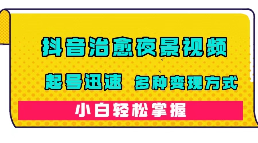 抖音治愈系夜景视频，起号迅速，多种变现方式，小白轻松掌握（附120G素材）-博学库