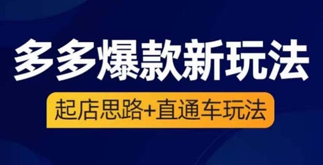 2023拼多多爆款·新玩法：起店思路+直通车玩法（3节精华课）-博学库