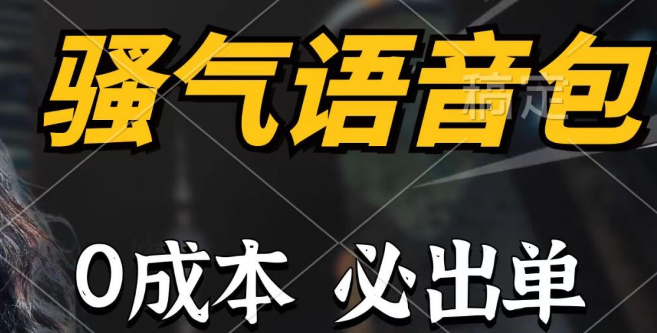 骚气语音包，0成本一天1000+，闭着眼也能出单，详细教程！-博学库