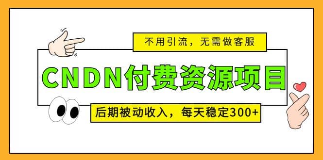 CNDN付费资源项目，不用引流，无需做客服，后期被动收入-博学库