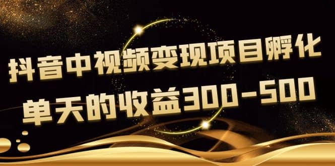 黄岛主《抖音中视频变现项目孵化》单天的收益300-500 操作简单粗暴-博学库