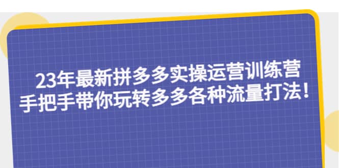 23年最新拼多多实操运营训练营：手把手带你玩转多多各种流量打法！-博学库
