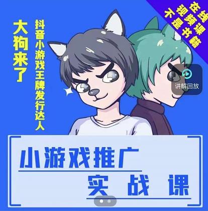 大狗来了：小游戏推广实战课，带你搭建一个游戏推广变现账号-博学库