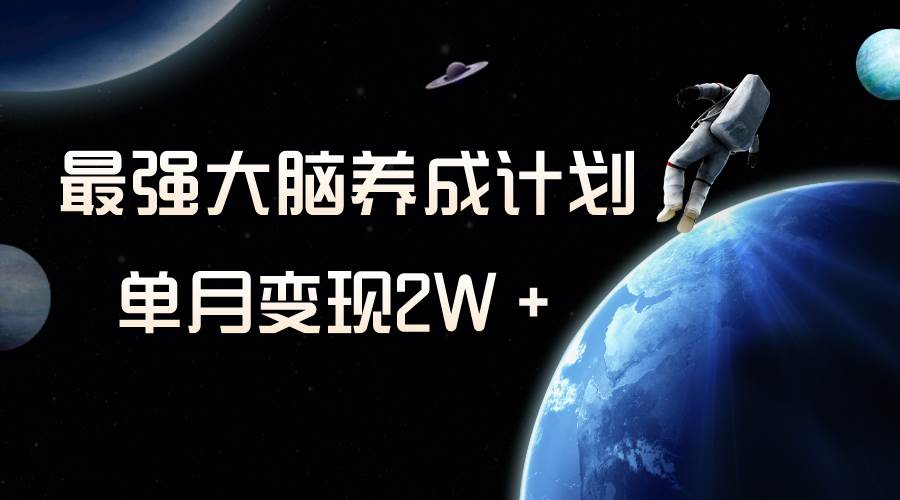 冷门虚拟项目，最强大脑养成计划，一个月变现2W＋-博学库