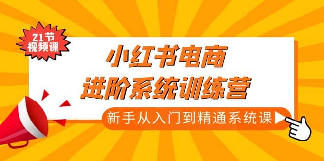 小红书电商进阶系统训练营：新手从入门到精通系统课（21节视频课）-博学库