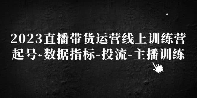2023直播带货运营线上训练营，起号-数据指标-投流-主播训练-博学库
