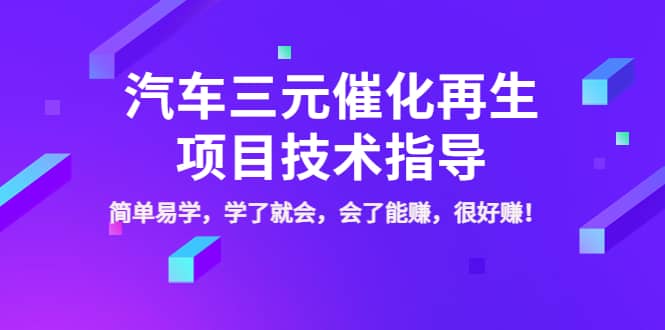 汽车三元催化再生项目技术指导，简单易学，学了就会，会了能赚，很好赚！-博学库