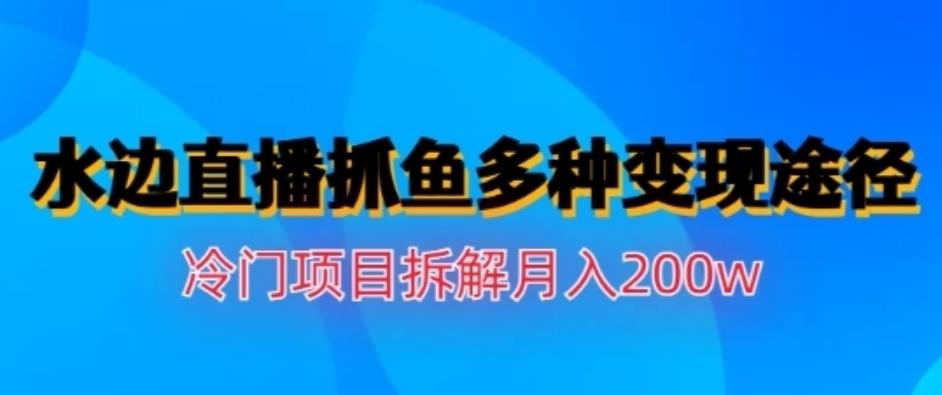 水边直播抓鱼，多种变现途径冷门项目，月入200w拆解【揭秘】-博学库