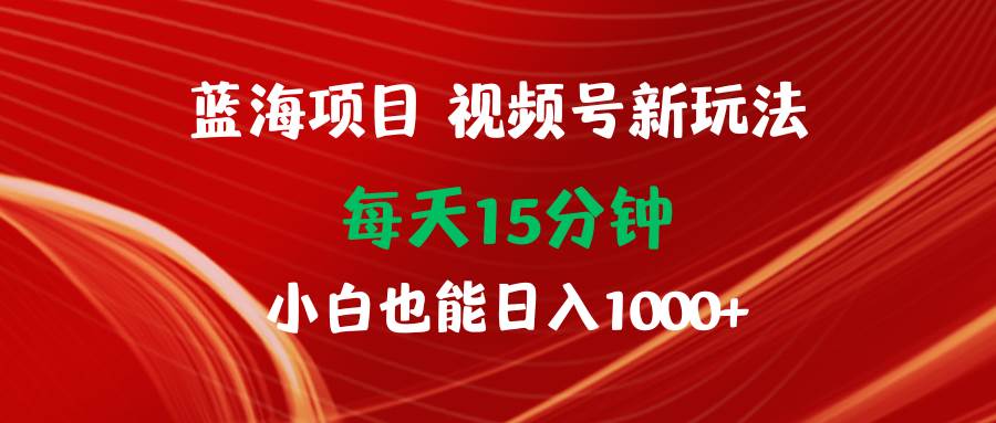 蓝海项目视频号新玩法 每天15分钟 小白也能日入1000+-博学库
