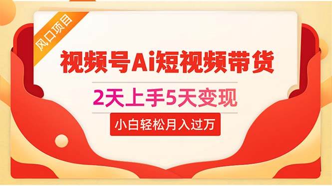2天上手5天变现视频号Ai短视频带货0粉丝0基础小白轻松月入过万-博学库