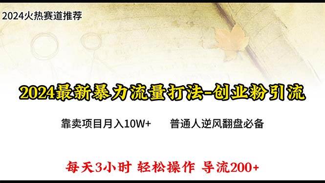 2024年最新暴力流量打法，每日导入300+，靠卖项目月入10W+-博学库