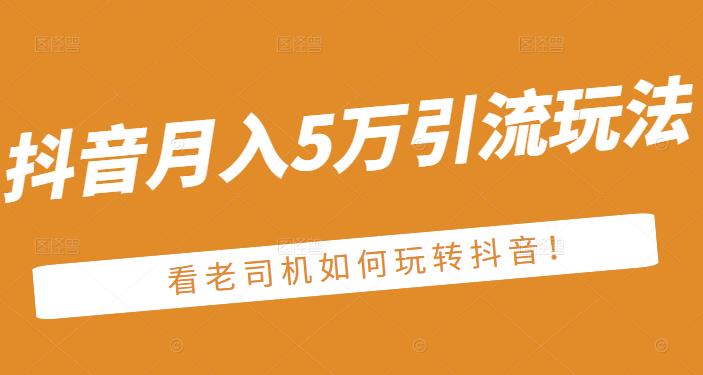 老古董·抖音月入5万引流玩法，看看老司机如何玩转抖音(附赠：抖音另类引流思路)-博学库