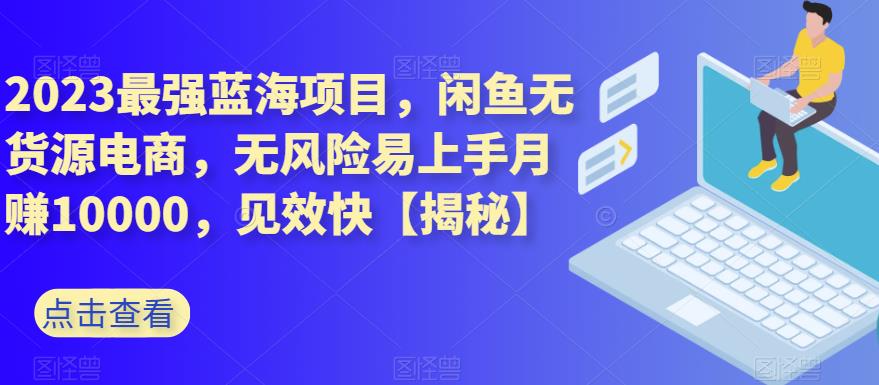 2023最强蓝海项目，闲鱼无货源电商，无风险易上手月赚10000，见效快【揭秘】-博学库
