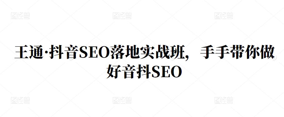 王通·抖音SEO落地实战班，手‬手带你做好音抖‬‬SEO-博学库