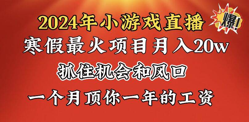 2024年寒假爆火项目，小游戏直播月入20w+，学会了之后你将翻身-博学库