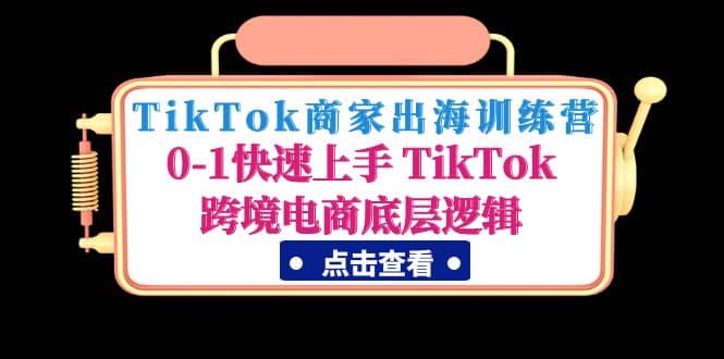 TikTok商家出海训练营：0-1快速上手 TikTok跨境电商底层逻辑(无水印)-博学库