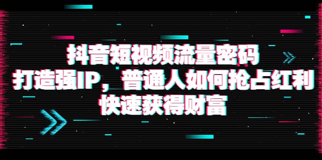 抖音短视频流量密码：打造强IP，普通人如何抢占红利，快速获得财富-博学库