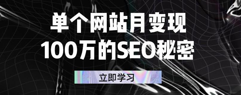 单个网站月变现100万的SEO秘密，百分百做出赚钱站点-博学库
