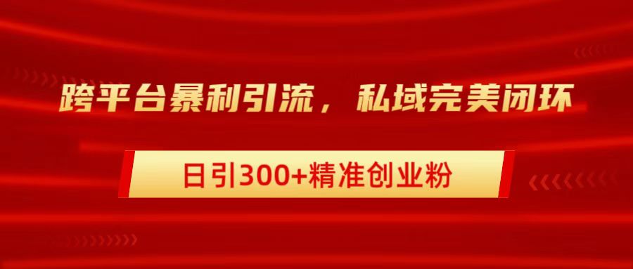 跨平台暴力引流，私域完美闭环，日引300+精准创业粉-博学库