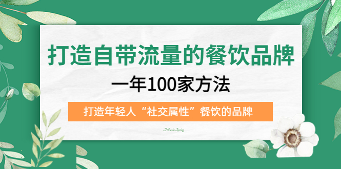 打造自带流量的餐饮品牌：一年100家方法 打造年轻人“社交属性”餐饮的品牌-博学库