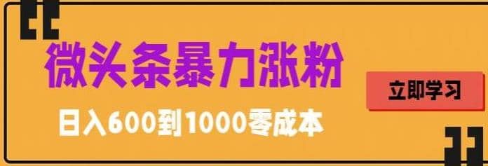 微头条暴力涨粉技巧搬运文案就能涨几万粉丝，简单0成本，日赚600-博学库