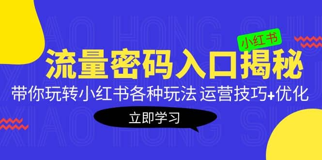 小红书流量密码入口揭秘：带你玩转小红书各种玩法 运营技巧+优化-博学库