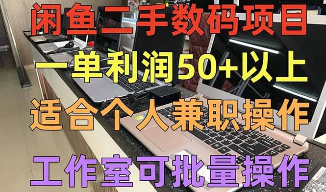 闲鱼二手数码项目，个人副业低保收入，工作室批量放大操作-博学库