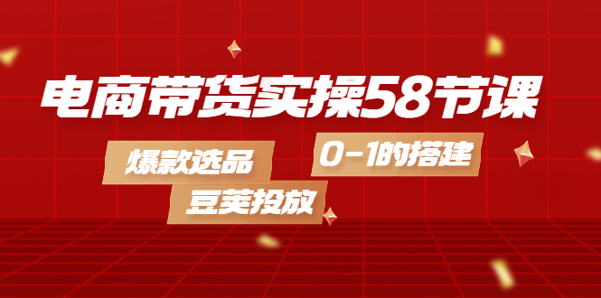 电商带货实操58节课，爆款选品，豆荚投放，0-1的搭建-博学库