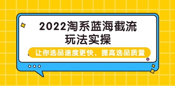 2022淘系蓝海截流玩法实操：让你选品速度更快，提高选品质量（价值599）-博学库