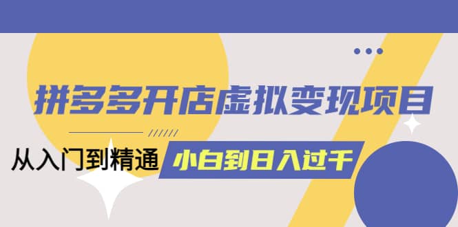 拼多多开店虚拟变现项目：入门到精通 从小白到日入1000（完整版）4月10更新-博学库