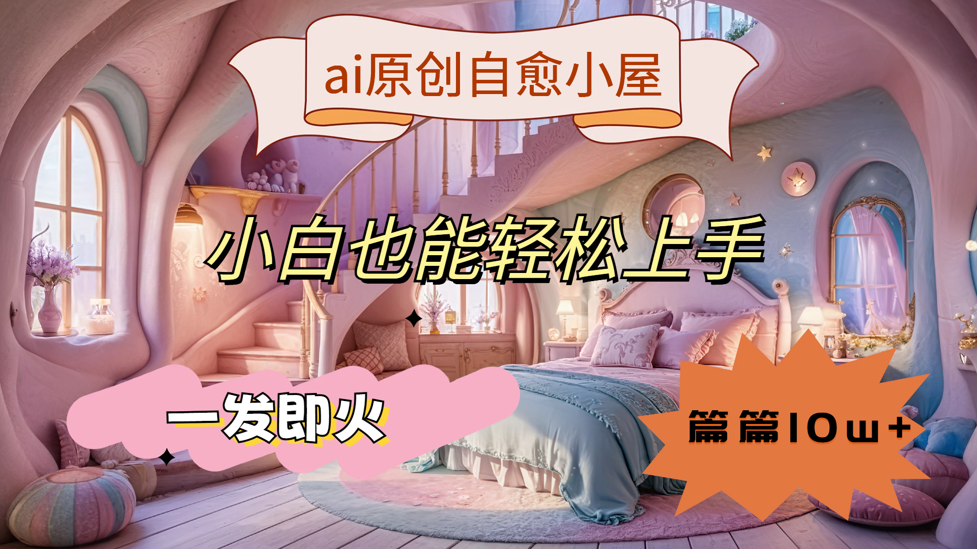 ai原创治愈小屋，小白也能轻松上手，一发即火，篇篇10w+-博学库