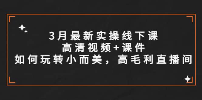3月最新实操线下课高清视频+课件，如何玩转小而美，高毛利直播间-博学库